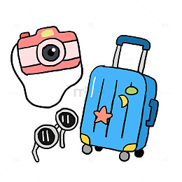 五一假期旅行物品免抠元素