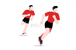 运动插画跑步者矢量图