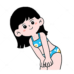 夏天穿泳衣的女孩免抠元素