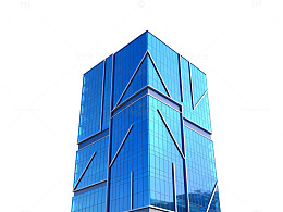 蓝色玻璃幕墙现代建筑