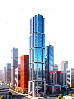 未来城摩天大楼建筑模型