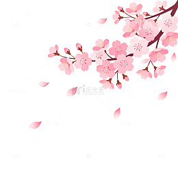 樱花盛开春天景象矢量图案