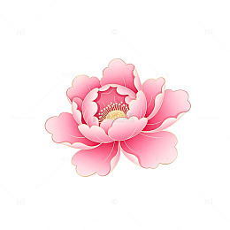 粉色牡丹花图案设计元素