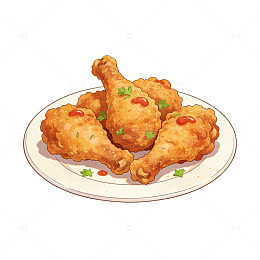 美食插画炸鸡腿