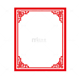 红色古典传统花纹边框装饰素材