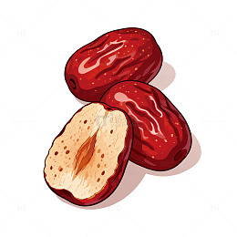红枣插画风格美食插图