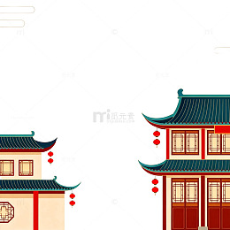 中国风古建筑插画