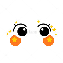 可爱卡通眼睛表情贴纸素材