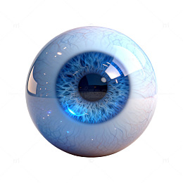 蓝眼逼真眼球3D模型