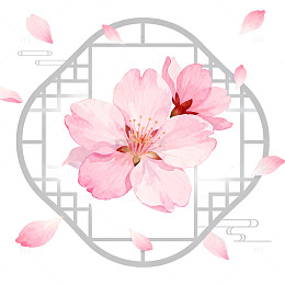 中式樱花意境装饰画