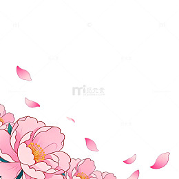 粉色花朵飘落背景图