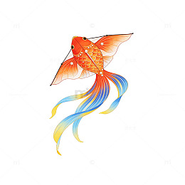 珍珠点缀国潮金鱼风筝元素