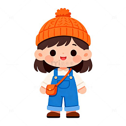 可爱卡通女孩插画