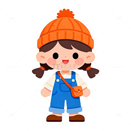 卡通可爱小女孩插画素材