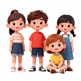 卡通儿童欢乐插画