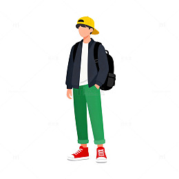 时尚青年插画矢量素材