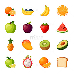 卡通水果插画设计元素