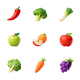 鲜艳果蔬图标设计元素