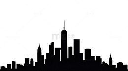 黑白色调城市剪影