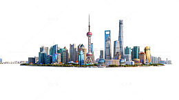 现代都市天际线建筑群风光