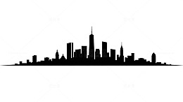 城市天际线剪影矢量图