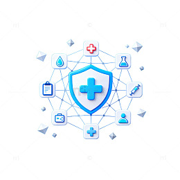 科技医疗网络盾牌设计图