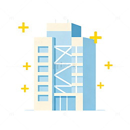 现代建筑医院图标设计素材