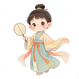 古风汉服小女孩卡通形象