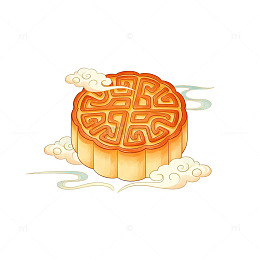 中秋月饼卡通插画设计素材