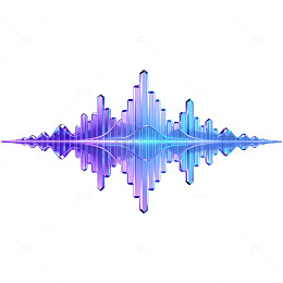 蓝紫色科技感声波图案