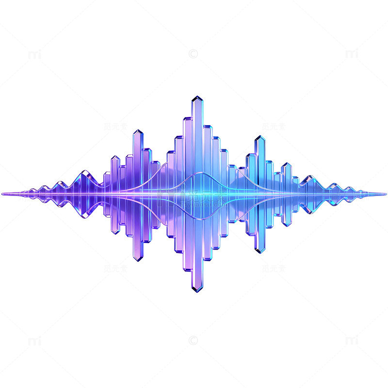 蓝紫色科技感声波图案