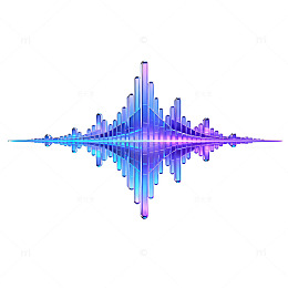 蓝紫科技感音频波形图
