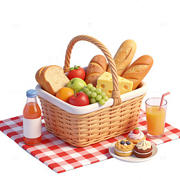 野餐食物篮子图片