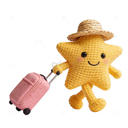 可爱星形玩偶旅行素材