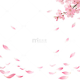 樱花飘落浪漫背景