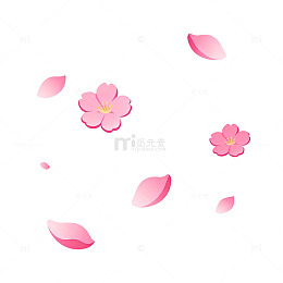 粉色樱花飘落图案设计素材
