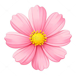 粉色卡通花朵图案装饰元素