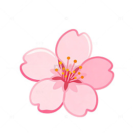 卡通风格樱花矢量插画设计素材