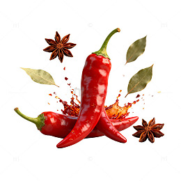 鲜艳辣椒香料组合美食