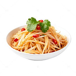 清新凉拌土豆丝美食插画