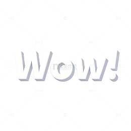 简约立体字效果WOW惊叹