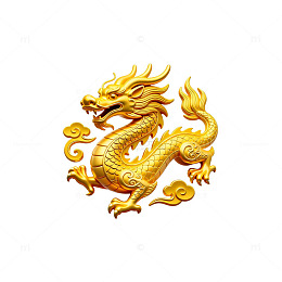 金色龙图腾艺术装饰图案