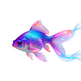 彩色金鱼梦幻插画