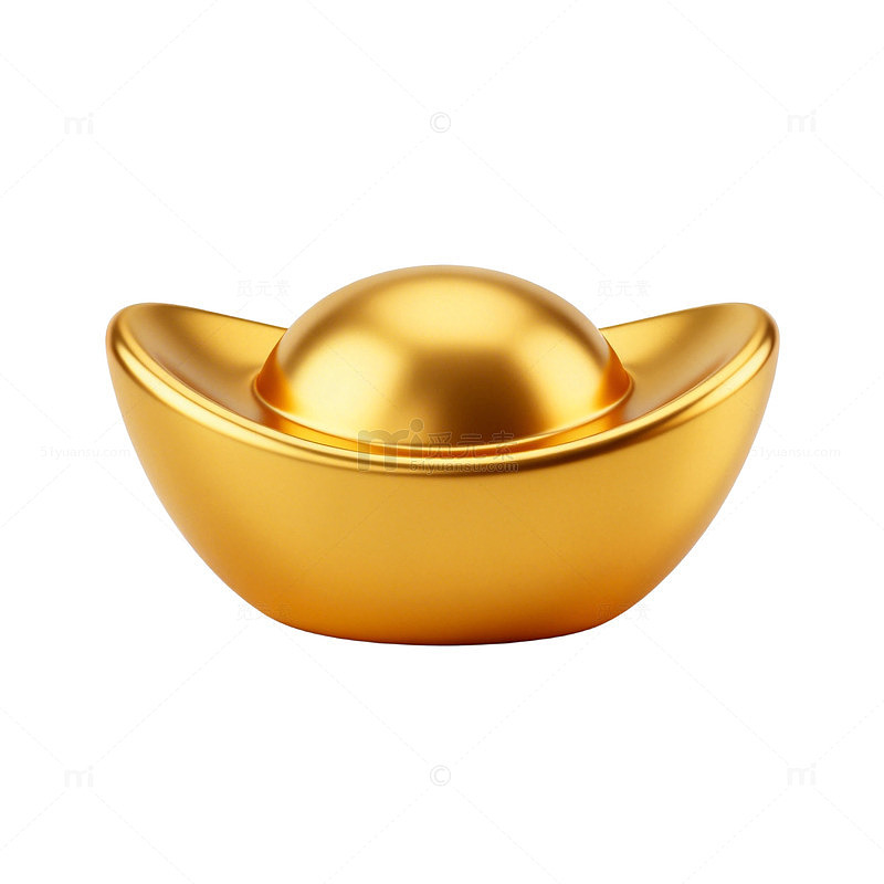 金色元宝财富象征