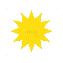 简约黄星剪纸装饰图案