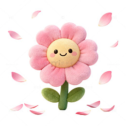 可爱卡通花朵插画设计元素