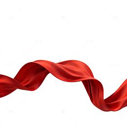 红色丝绸飘带矢量素材