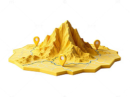 3D地图山岳地标模型