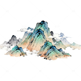 水墨山水画古风山峰图