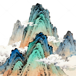山水画中国传统艺术风格插画